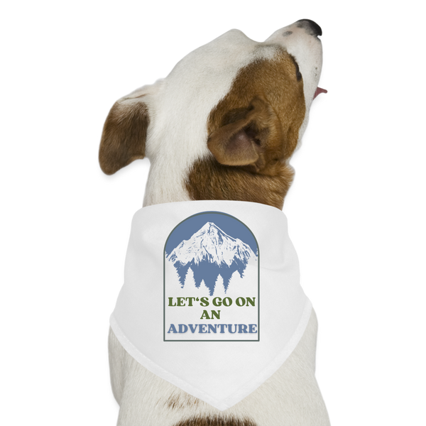 Let's Go On An Adventure Dog Bandana - white