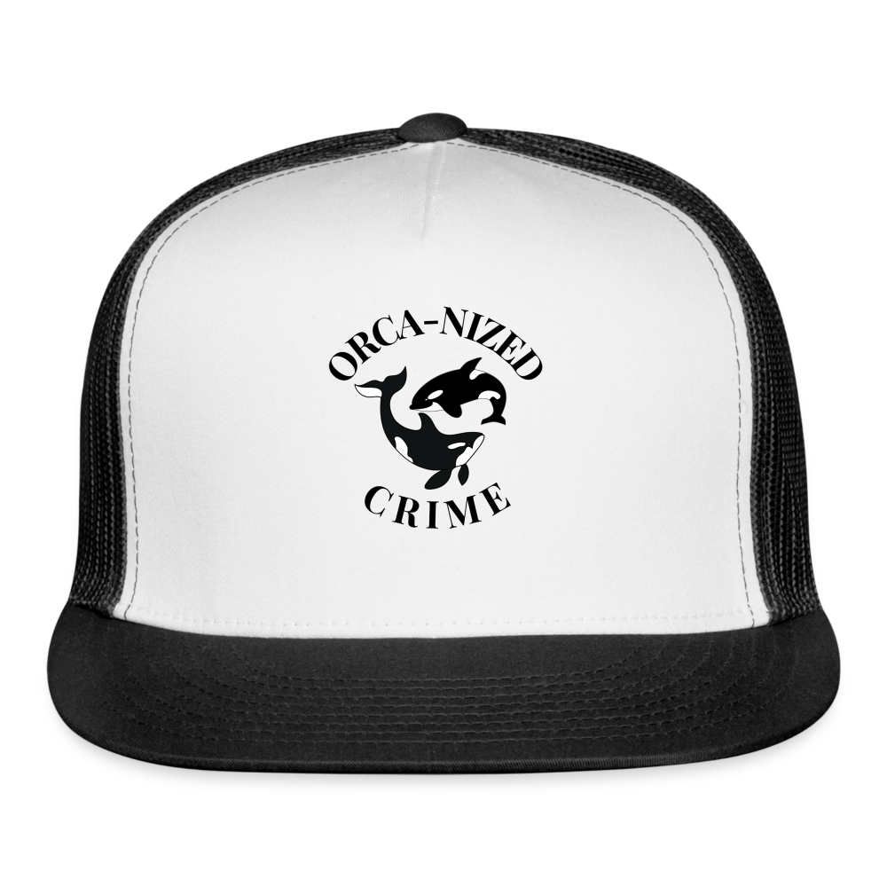 Orca-Nized Crime Trucker Cap - white/black