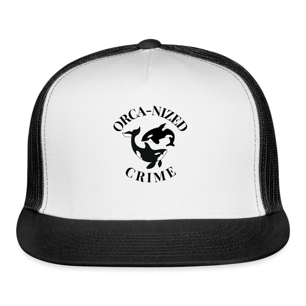 Orca-Nized Crime Trucker Cap - white/black