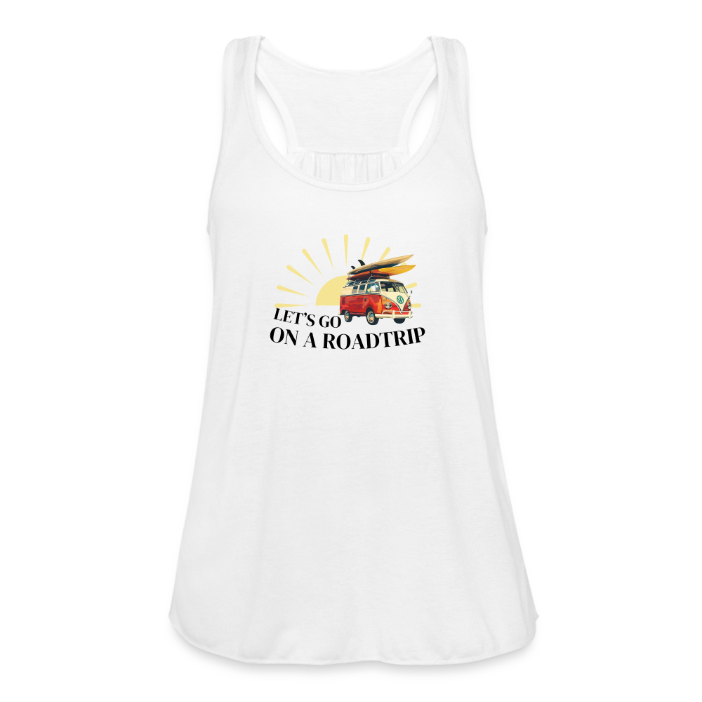 Let's Go On A Road Trip Women's Flowy Tank - white