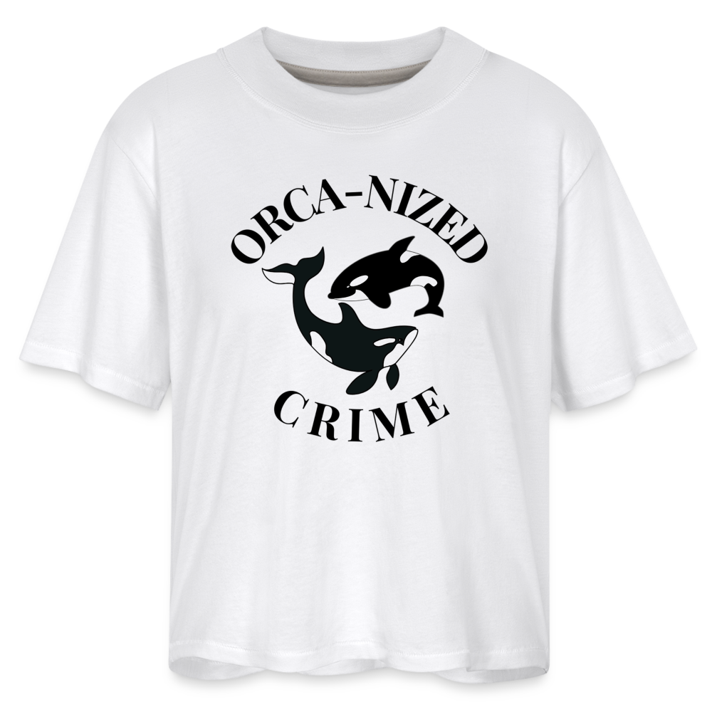 Orcan-Nized Crime Women's Boxy Tee - white