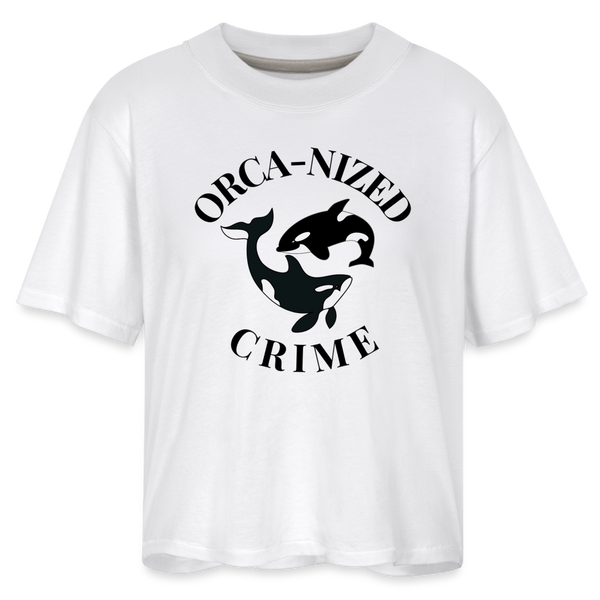 Orcan-Nized Crime Women's Boxy Tee - white