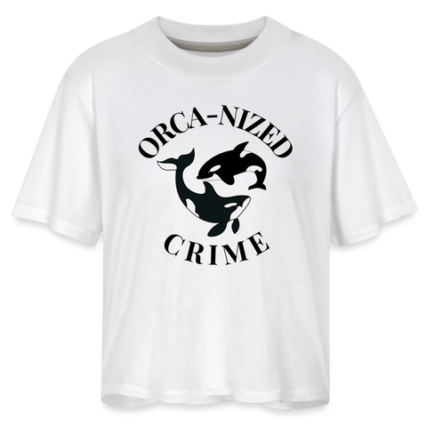 Orcan-Nized Crime Women's Boxy Tee - white