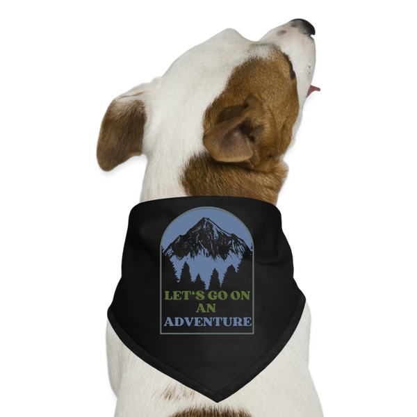 Let's Go On An Adventure Dog Bandana - black