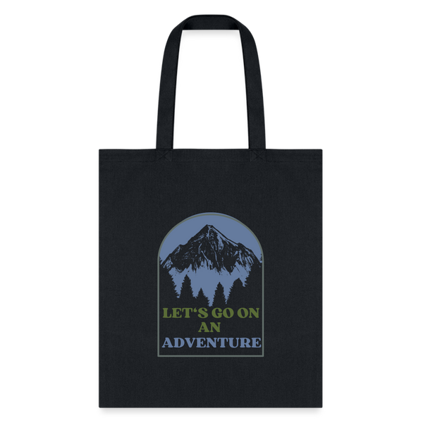 Let's Go On An Adventure Tote Bag - black