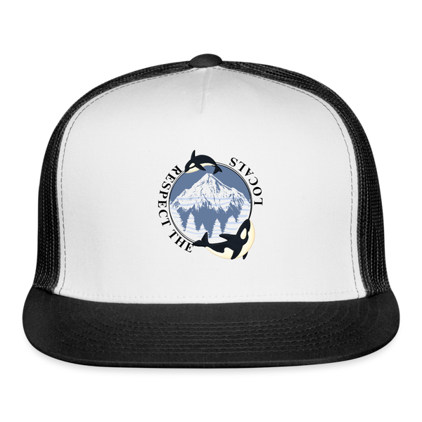 Respect The Locals Trucker Cap - white/black