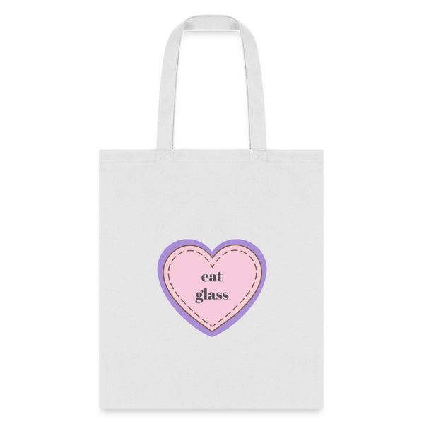 Eat Glass Tote Bag - white