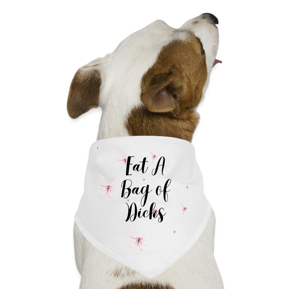 Eat A Bag of Dicks Dog Bandana - white