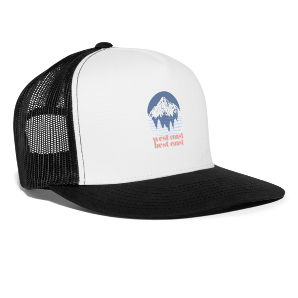 West Coast Best Coast Trucker Cap - white/black