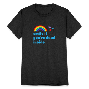 Smile If You're Dead Inside T-Shirt - heather black