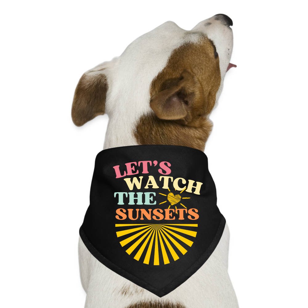 Let's Watch The Sunsets Dog Bandana - black