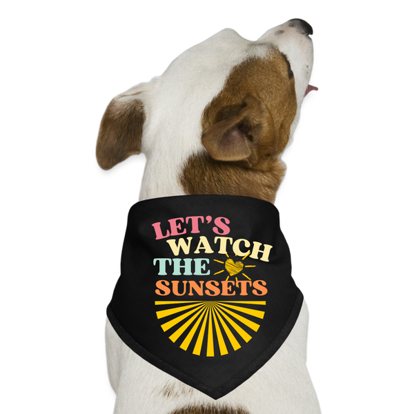 Let's Watch The Sunsets Dog Bandana - black