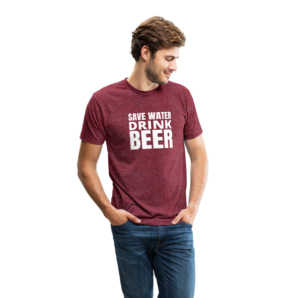 Save Water Drink Beer T-Shirt - heather cranberry