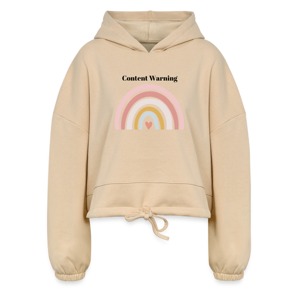 Content Warning Women’s Cropped Hoodie - nude