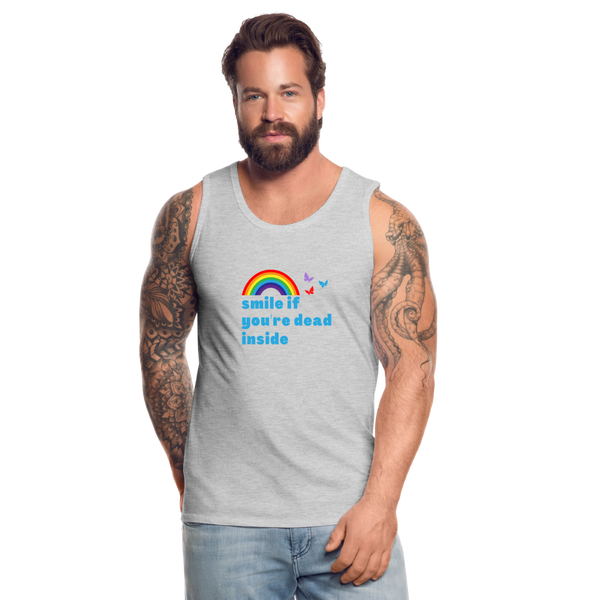 Smile If You're Dead Inside Men’s Tank - heather gray