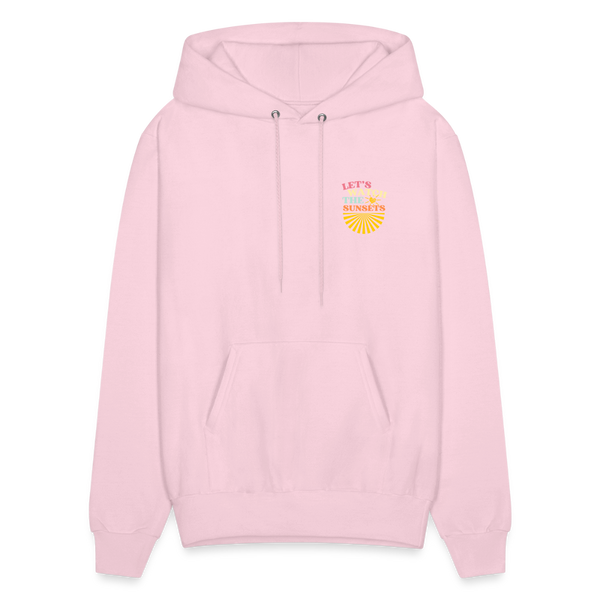 Let's Watch The Sunsets Hoodie - pale pink