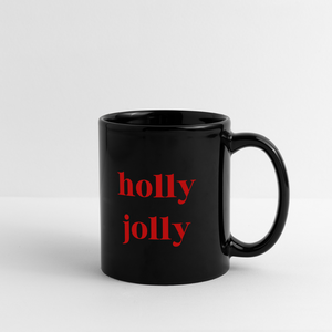 Holly Jolly Black Mug - black