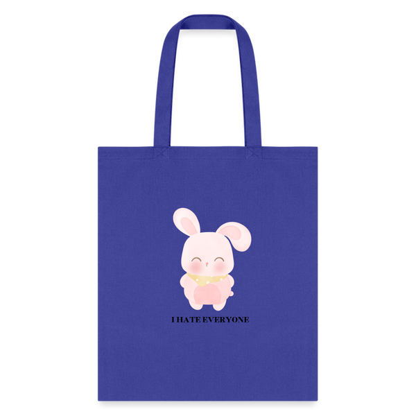 I Hate Everyone Tote Bag - royal blue