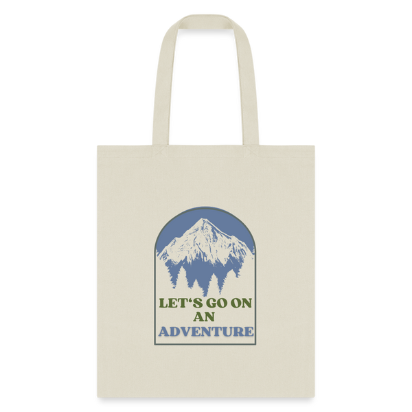 Let's Go On An Adventure Tote Bag - natural